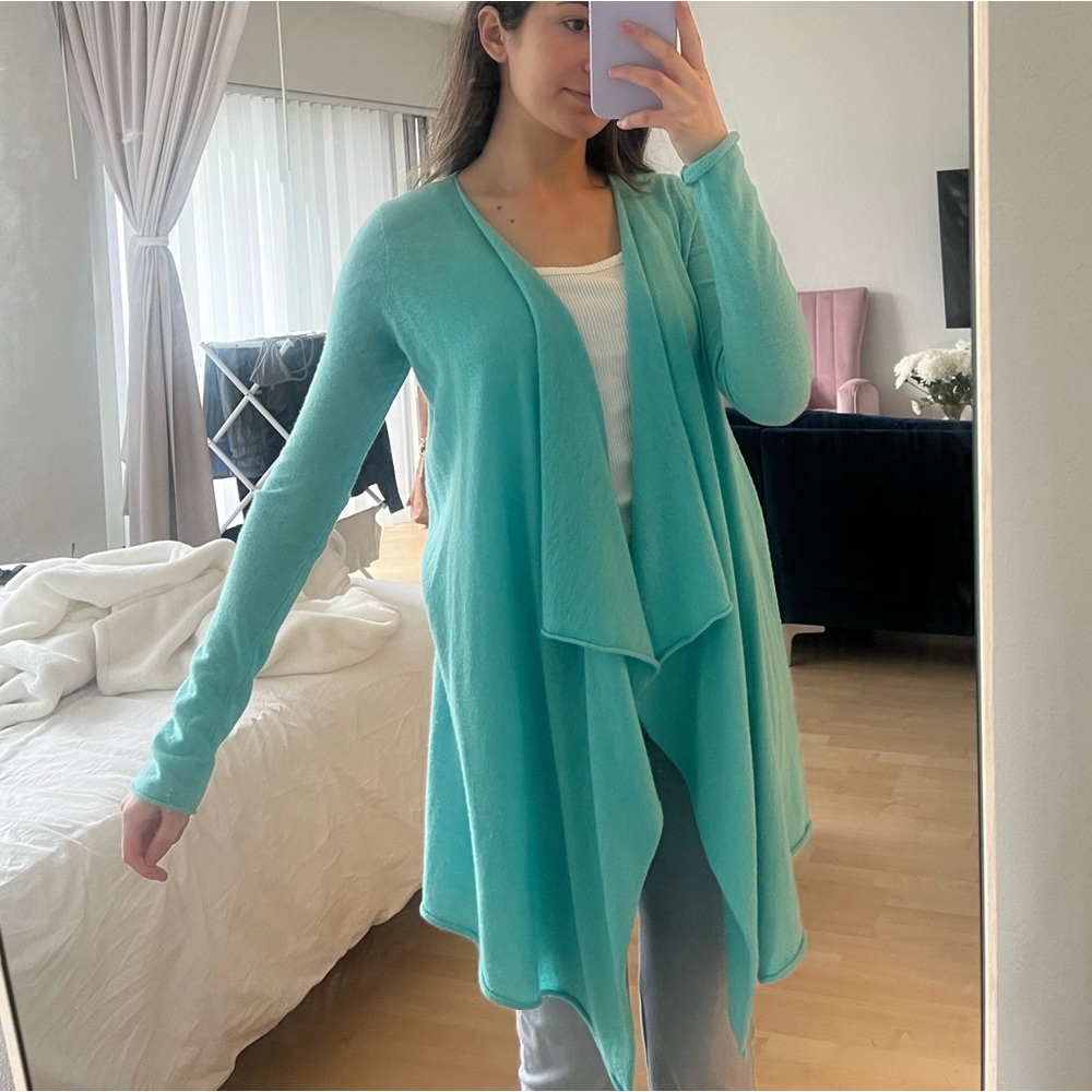 Calypso teal cashmere cardigan size XS